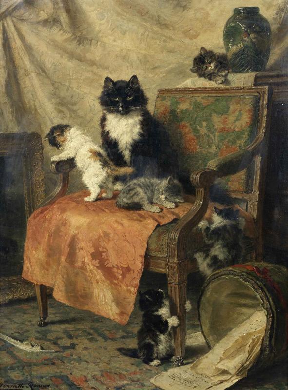 Henrietta Ronner-Knip Kittens at play Germany oil painting art